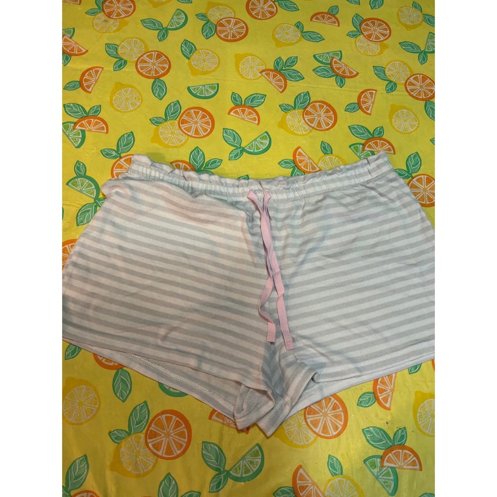 Unbranded‎ Pajama Shorts Womens XL Grey White Striped Lounge Bottoms